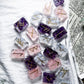 Rose Quartz, Blue Lace Agate, and Amethyst Runes with Gold Inlay | Crystal Rune Set for Love, Clarity, and Intuition