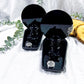 Coffin Altar Tray | Black Metal Witchcraft Altar with Onyx Moon, Smoky Quartz, Mirror, and Candle Holder