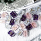 Rose Quartz, Blue Lace Agate, and Amethyst Runes with Gold Inlay | Crystal Rune Set for Love, Clarity, and Intuition