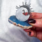 Celestial Tarot Card Holder | Clear Quartz Moon + Angelite Stand
