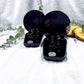 Coffin Altar Tray | Black Metal Witchcraft Altar with Onyx Moon, Smoky Quartz, Mirror, and Candle Holder