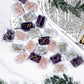 Rose Quartz, Blue Lace Agate, and Amethyst Runes with Gold Inlay | Crystal Rune Set for Love, Clarity, and Intuition