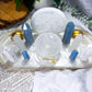 Angelic Guides | Selenite Altar Tray with Double Tealight and Double Tarot Holder, White Druzy and Angelite Crystal Decor, Detachable Selenite Bowl