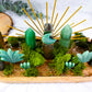 Fortune Grove Altar | Green Aventurine & Pyrite Crystal Altar | Abundance Ritual Altar with Tealight & Incense Holder