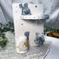 Celestial Harmony Ceramic Altar | White 5x7 with Celestite, Clear Quartz Moon, Gold Sun & Star Accents