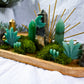 Fortune Grove Altar | Green Aventurine & Pyrite Crystal Altar | Abundance Ritual Altar with Tealight & Incense Holder