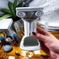 Blue Calcite & Clear Quartz Crystal Altar | 14x9 Double Oil Burner, 5 Tealight & Picture Frame Display