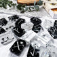 Moonstone and Obsidian Runes with Silver Inlay | Crystal Rune Set for Lunar Magic and Protection
