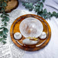 Clear Quartz Mini Altar | Crystal Tarot Bowl with Double Flower Vases | Moon Ritual & Meditation Decor