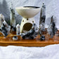 Lunar Balance Altar | Moonstone Crystal Altar | Lunar Balance Ritual Altar with Yin Yang Triple Moon Oil Burner