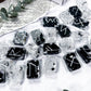 Moonstone and Obsidian Runes with Silver Inlay | Crystal Rune Set for Lunar Magic and Protection