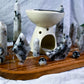 Lunar Balance Altar | Moonstone Crystal Altar | Lunar Balance Ritual Altar with Yin Yang Triple Moon Oil Burner