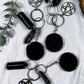 Scrying Mirror Keychain | Obsidian Crystal, Black Salt, and Pentacle Talisman for Protection and Divination