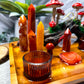 Carnelian & Golden Healer Crystal Altar | Tarot Altar with Triple Tealight Holder, Incense Holder & Fairy Mushroom Display