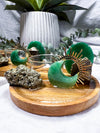 Green Aventurine & Pyrite Tealight Incense Holder | Mini Money Altar | Abundance Crystal Decor