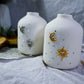 Celestial Bud Vase | Moon & Sun Crystal Vase for Flowers, Altars and Witchy Home Decor