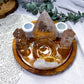 Clear Quartz Chime Candle Holder | Crystal Tealight Altar Decor | Clear Quartz Ritual Tray | 5.5 Inch