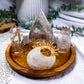 Clear Quartz Chime Candle Holder | Crystal Tealight Altar Decor | Clear Quartz Ritual Tray | 5.5 Inch