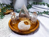 Clear Quartz Chime Candle Holder | Crystal Tealight Altar Decor | Clear Quartz Ritual Tray | 5.5 Inch