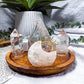 Clear Quartz Chime Candle Holder | Crystal Tealight Altar Decor | Clear Quartz Ritual Tray | 5.5 Inch