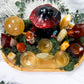 Creativity & Vitality Bamboo Tray | Golden Healer Sphere with Carnelian, Lemon Quartz & Aventurine Altar
