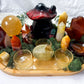 Creativity & Vitality Bamboo Tray | Golden Healer Sphere with Carnelian, Lemon Quartz & Aventurine Altar