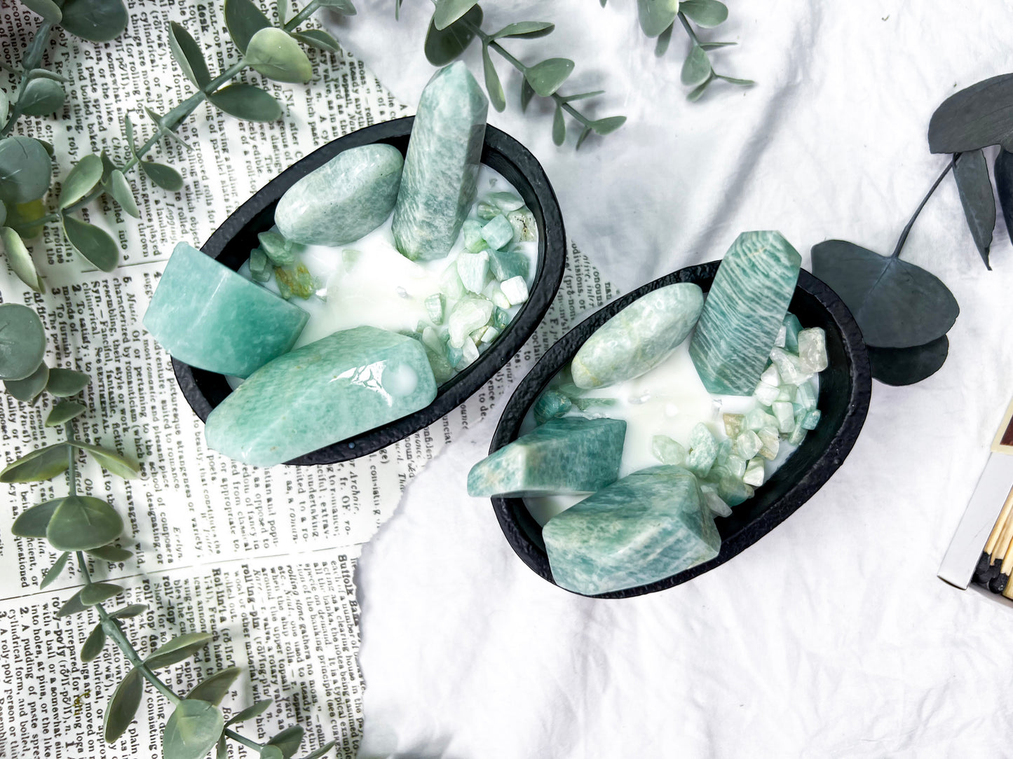 Amazonite Fortune | Medium Cauldron Candle