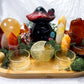 Creativity & Vitality Bamboo Tray | Golden Healer Sphere with Carnelian, Lemon Quartz & Aventurine Altar
