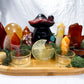 Creativity & Vitality Bamboo Tray | Golden Healer Sphere with Carnelian, Lemon Quartz & Aventurine Altar