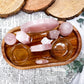 Rose Quartz Altar for Love and Healing | Wooden Mini Altar Set with Crystals, Tealights, and Gold Accents | Self Love and Heart Energy
