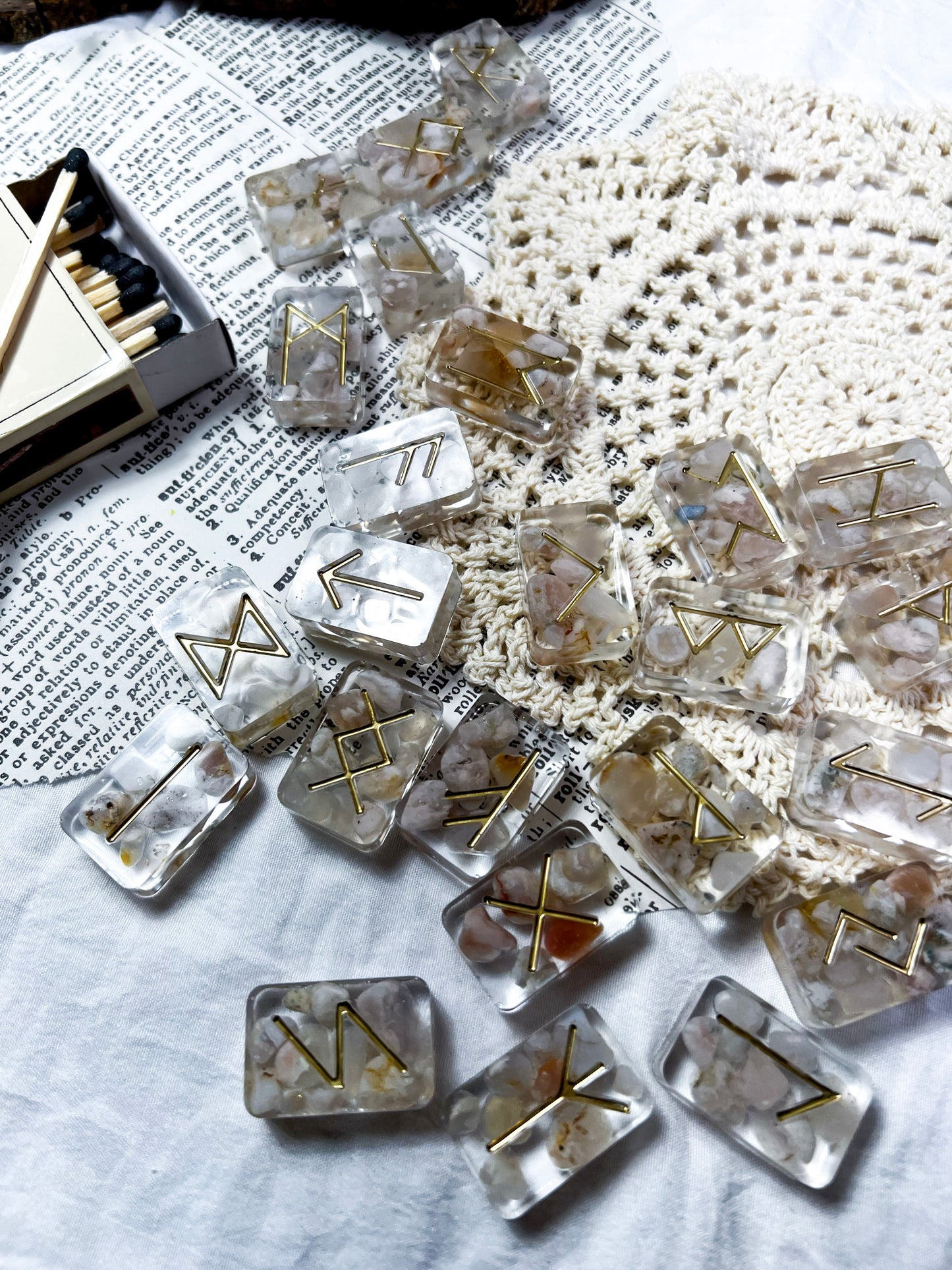 Flower Agate Crystal Runes | Limited Time