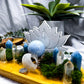Angelite & Blue Calcite Crystal Altar | Double Chime Candle, Incense Holder & Lotus Altar