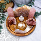 Pink Amethyst & Rose Quartz Tealight Holder | Crystal Flower Vase Altar Decor | Self Love Ritual Tray | 5.5 Inch