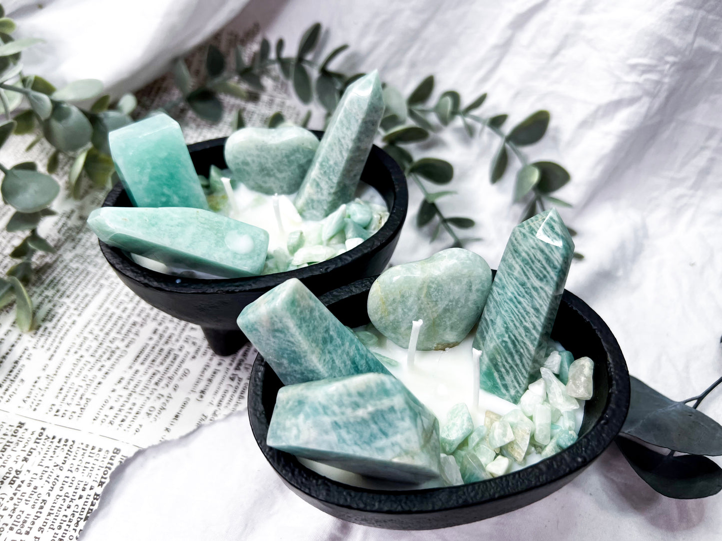 Amazonite Fortune | Medium Cauldron Candle