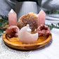 Pink Amethyst & Rose Quartz Tealight Holder | Crystal Flower Vase Altar Decor | Self Love Ritual Tray | 5.5 Inch