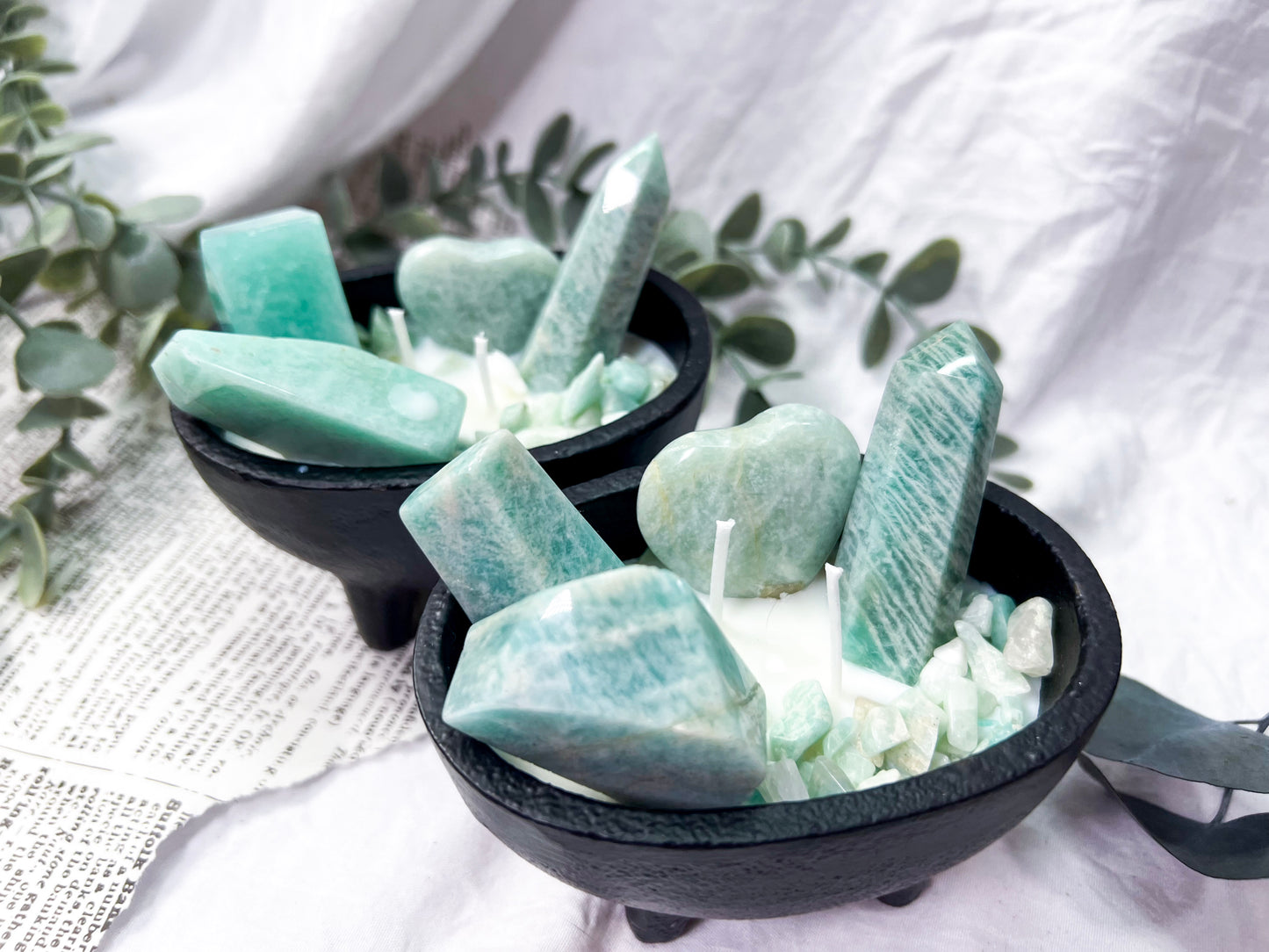 Amazonite Fortune | Medium Cauldron Candle