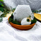 White Reset Selenite & Clear Quartz Altar | Energy Cleansing, Clarity & Reset Setup with Incense & Tealight