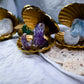 Gilded Shell Crystal Dish | Crystal Seashell Altar Dish for Healing, Calm, Intuition & Abundance