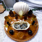 Smoky Quartz & Citrine Crystal Altar | Triple Tealight Altar with Removable Shell Oil Burner & Goddess Offering Bowl