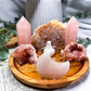 Pink Amethyst & Rose Quartz Tealight Holder | Crystal Flower Vase Altar Decor | Self Love Ritual Tray | 5.5 Inch