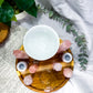 Rose Sanctuary | Rose Quartz Crystal Altar with Oil Burner, Incense Holder and Candle Holders