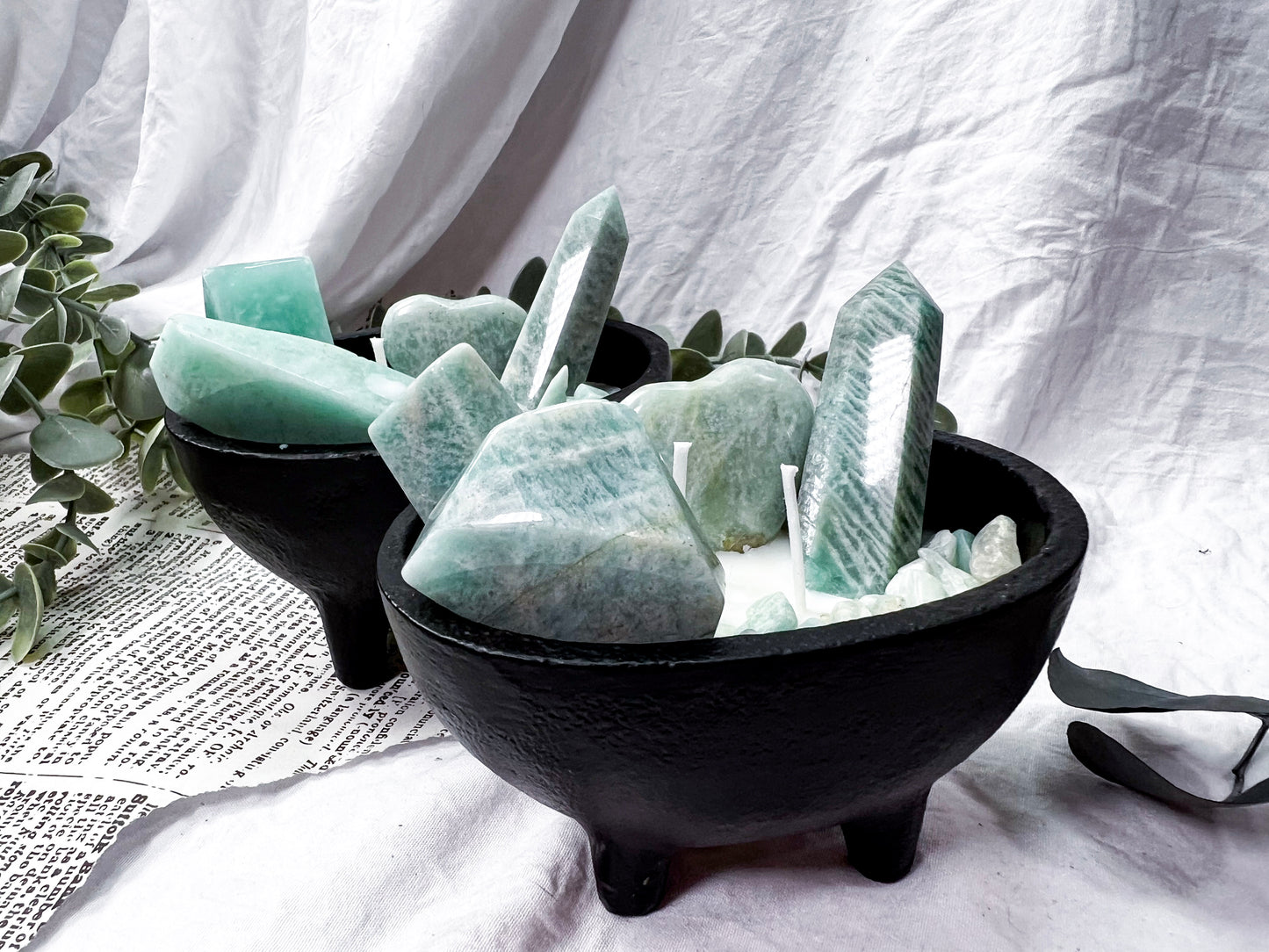 Amazonite Fortune | Medium Cauldron Candle