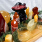 Creativity & Vitality Bamboo Tray | Golden Healer Sphere with Carnelian, Lemon Quartz & Aventurine Altar