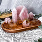 Rose Quartz Altar for Love and Healing | Wooden Mini Altar Set with Crystals, Tealights, and Gold Accents | Self Love and Heart Energy
