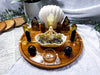 Smoky Quartz & Citrine Crystal Altar | Triple Tealight Altar with Removable Shell Oil Burner & Goddess Offering Bowl