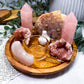 Pink Amethyst & Rose Quartz Tealight Holder | Crystal Flower Vase Altar Decor | Self Love Ritual Tray | 5.5 Inch