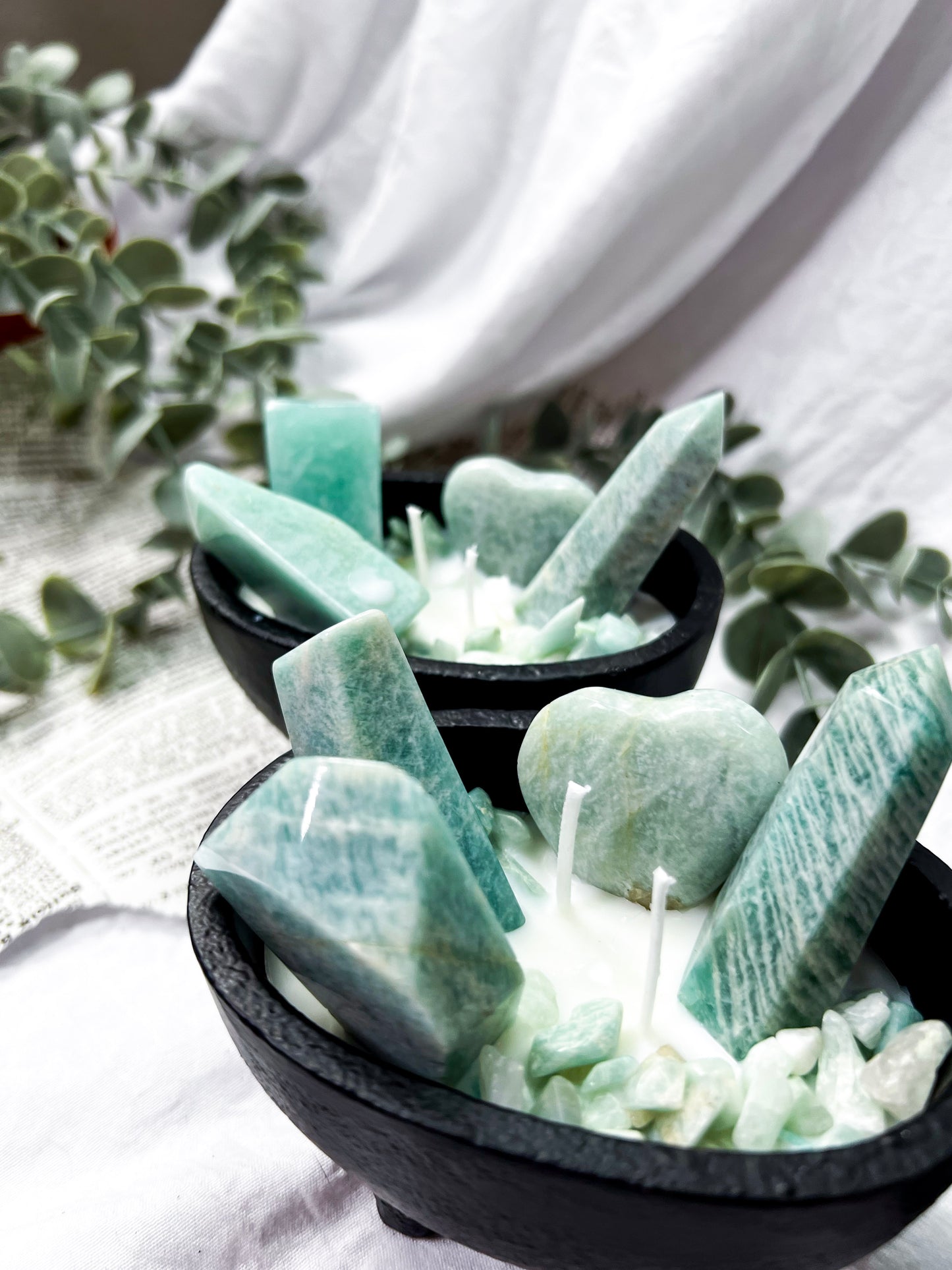 Amazonite Fortune | Medium Cauldron Candle