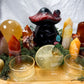 Creativity & Vitality Bamboo Tray | Golden Healer Sphere with Carnelian, Lemon Quartz & Aventurine Altar