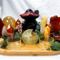 Creativity & Vitality Bamboo Tray | Golden Healer Sphere with Carnelian, Lemon Quartz & Aventurine Altar