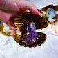 Gilded Shell Crystal Dish | Crystal Seashell Altar Dish for Healing, Calm, Intuition & Abundance